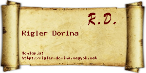 Rigler Dorina névjegykártya